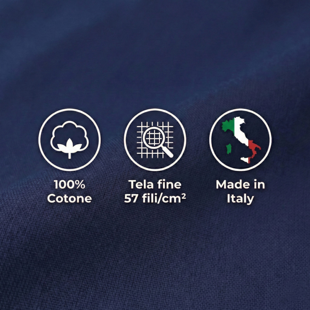 COMPLETO lenzuolo STRONG LENZUOLA tinta unita BLU SCURO puro COTONE Made in Italy