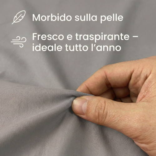 COMPLETO lenzuolo STRONG LENZUOLA tinta unita TORTORA puro COTONE Made in Italy