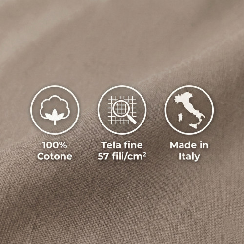 JUEGO DE SÁBANAS SÁBANAS FUERTES color liso GRISA PALOMA puro ALGODÓN Hecho en Italia