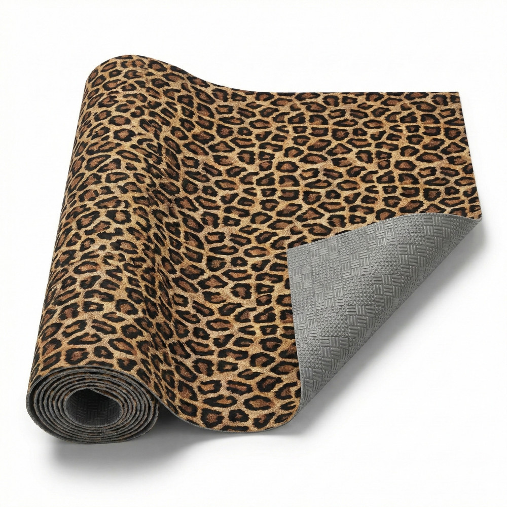 Küchenteppichläufer Leoparden-rutschfestes PVC 50 cm – Schnittläufer hergestellt in Italien