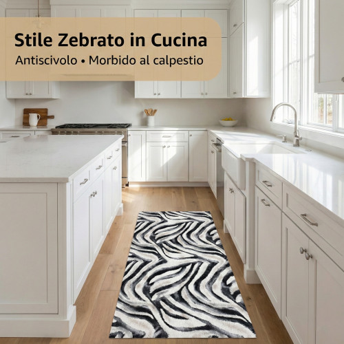 Zebra Runner Non-slip PVC Kitchen Rug 50 cm - Cut Runner Made in Italy