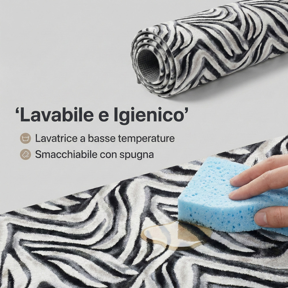 Zebra Runner Non-slip PVC Kitchen Rug 50 cm - Cut Runner Made in Italy