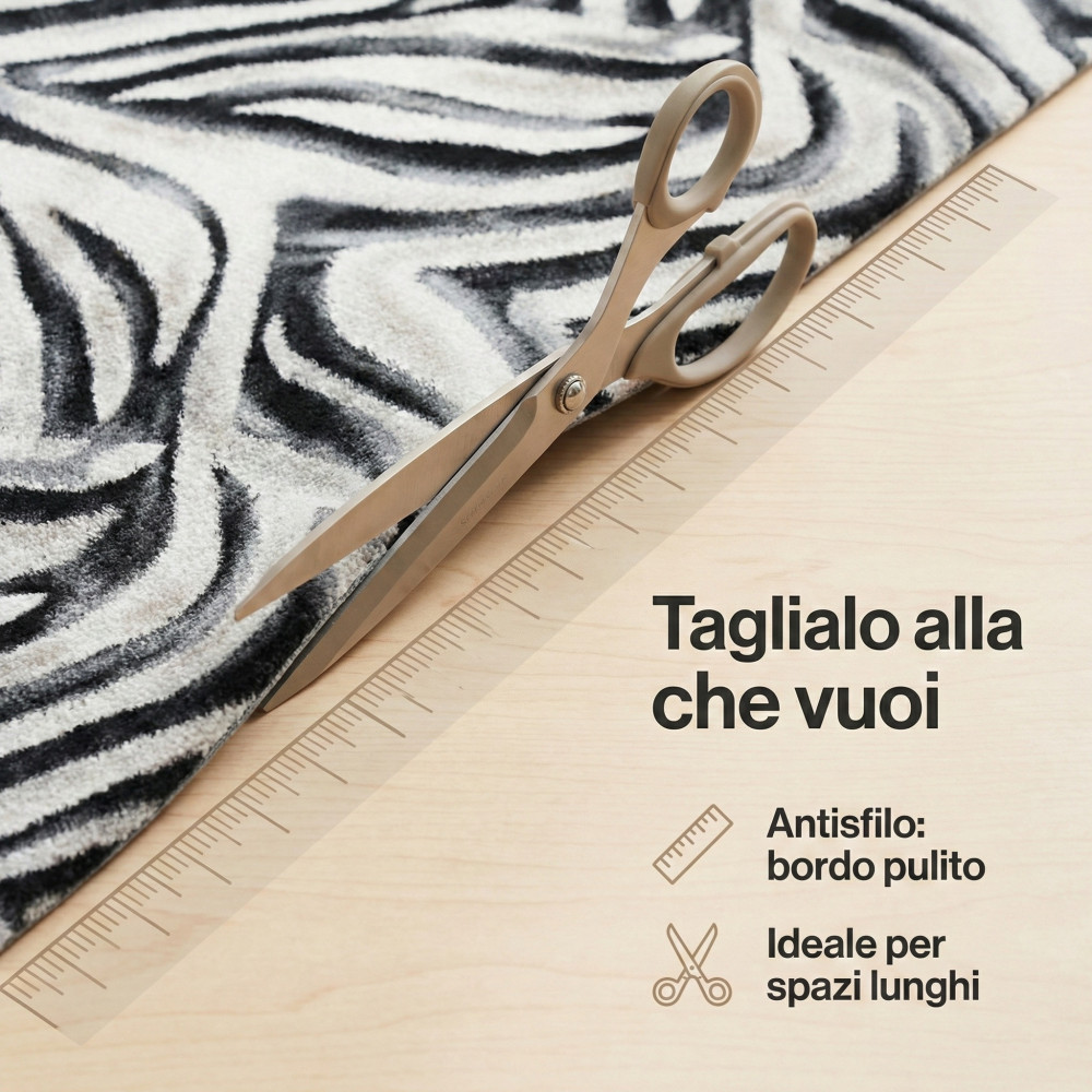 Tapis de cuisine antidérapant en PVC Zebra Runner 50 cm - Cut Runner fabriqué en Italie