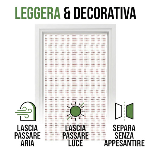 Cortina de alambre con cuentas transparentes y marrones para puerta y ventana - varilla de PVC, hilos de poliéster