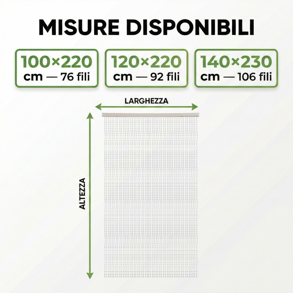 Drahtvorhang mit transparenten Perlen für Tür und Fenster – PVC-Stange und dekorative Polyesterfäden