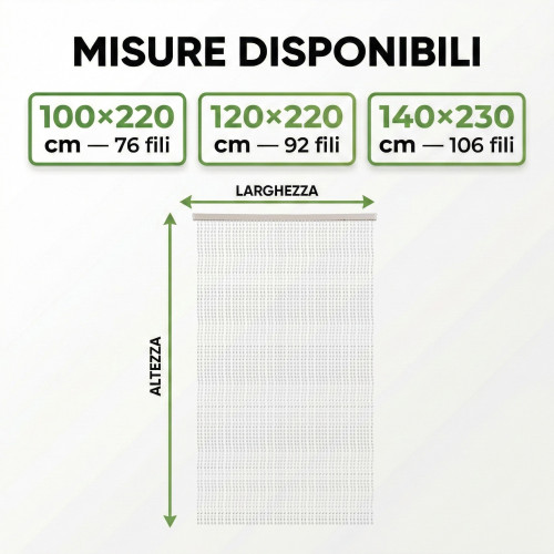Drahtvorhang mit transparenten Perlen für Tür und Fenster – PVC-Stange und dekorative Polyesterfäden