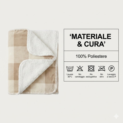 Karierte doppelte schottische Decke 210x230 – Doppelseitiges Sherpa-Lamm – Weiche Taube Grau Beige