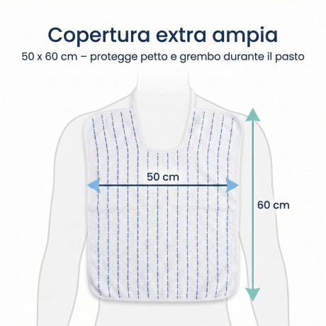 Bavoir adulte Cesare avec lacets 50x60 Ensemble 3 ou 6 pièces – Cuissards pour personnes âgées teints en fil fabriqué en Italie