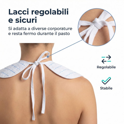 Bavoir adulte Cesare avec lacets 50x60 Ensemble 3 ou 6 pièces – Cuissards pour personnes âgées teints en fil fabriqué en Italie