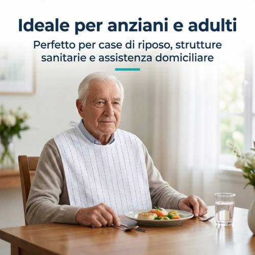 Bavoir adulte Cesare avec lacets 50x60 Ensemble 3 ou 6 pièces – Cuissards pour personnes âgées teints en fil fabriqué en Italie