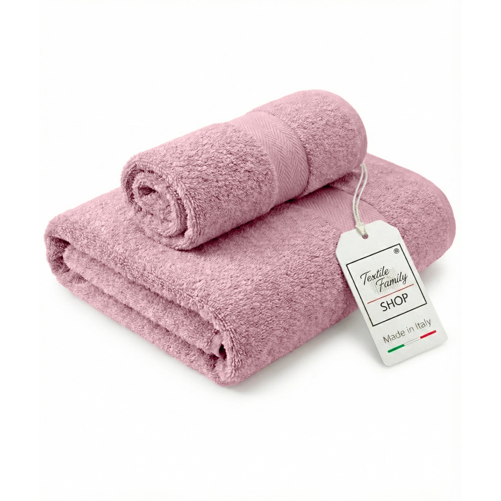 copy of Coppia Asciugamani Viso e Ospite in Spugna 100% Cotone 450 g/m² Verde Petrolio 60x110 e 40x60