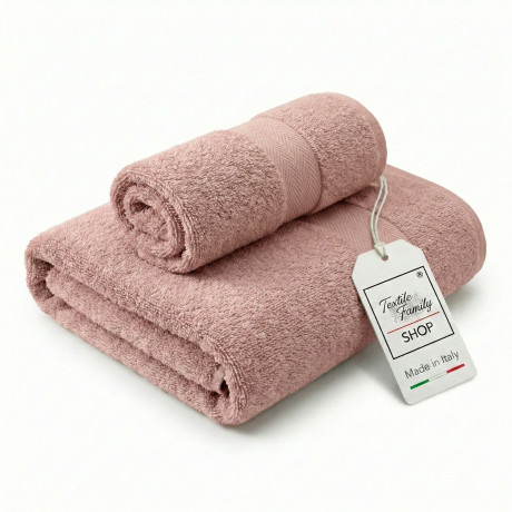 copy of Coppia Asciugamani Viso e Ospite in Spugna 100% Cotone 450 g/m² Verde Petrolio 60x110 e 40x60