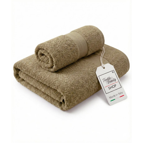 copy of Coppia Asciugamani Viso e Ospite in Spugna 100% Cotone 450 g/m² Verde Petrolio 60x110 e 40x60