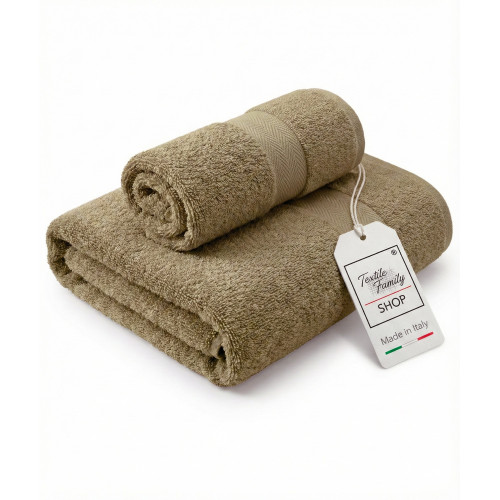 copy of Coppia Asciugamani Viso e Ospite in Spugna 100% Cotone 450 g/m² Verde Petrolio 60x110 e 40x60