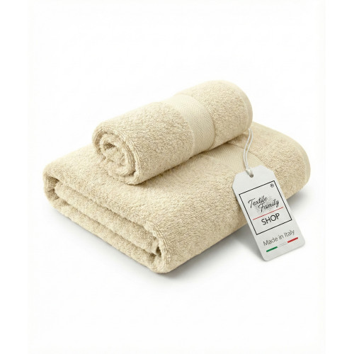 copy of Coppia Asciugamani Viso e Ospite in Spugna 100% Cotone 450 g/m² Verde Petrolio 60x110 e 40x60