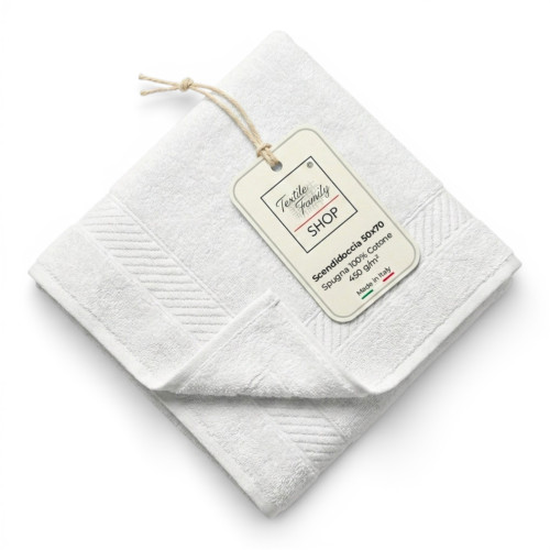 White Bathroom Shower Mat 50x70 Cotton Sponge 450 g/m² - Shower Mat Made in Italy