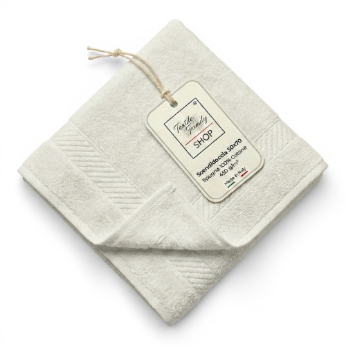 Ivory Bathroom Shower Mat 50x70 Cotton Sponge 450 g/m² - Shower Mat Made in Italy