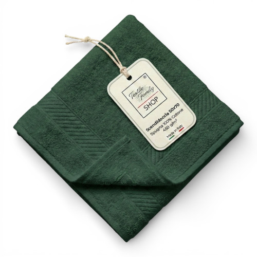 Shower Screen Bathroom Verdone 50x70 Cotton Sponge 450 g/m² - Shower Mat Made in Italy