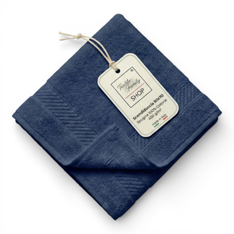 Esterilla de ducha azul del baño 50x70 esponja de algodón 450 g/m² - Esterilla de ducha fabricada en Italia