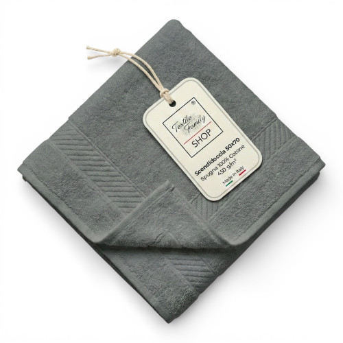 Esterilla de ducha de baño de antracita 50x70 Esponja de algodón 450 g/m² - Esterilla de ducha fabricada en Italia