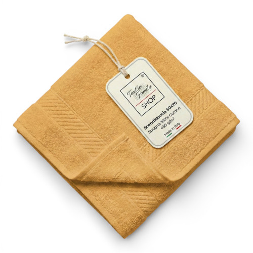 Ochre Bath Shower Mat 50x70 Cotton Sponge 450 g/m² - Shower Mat Made in Italy