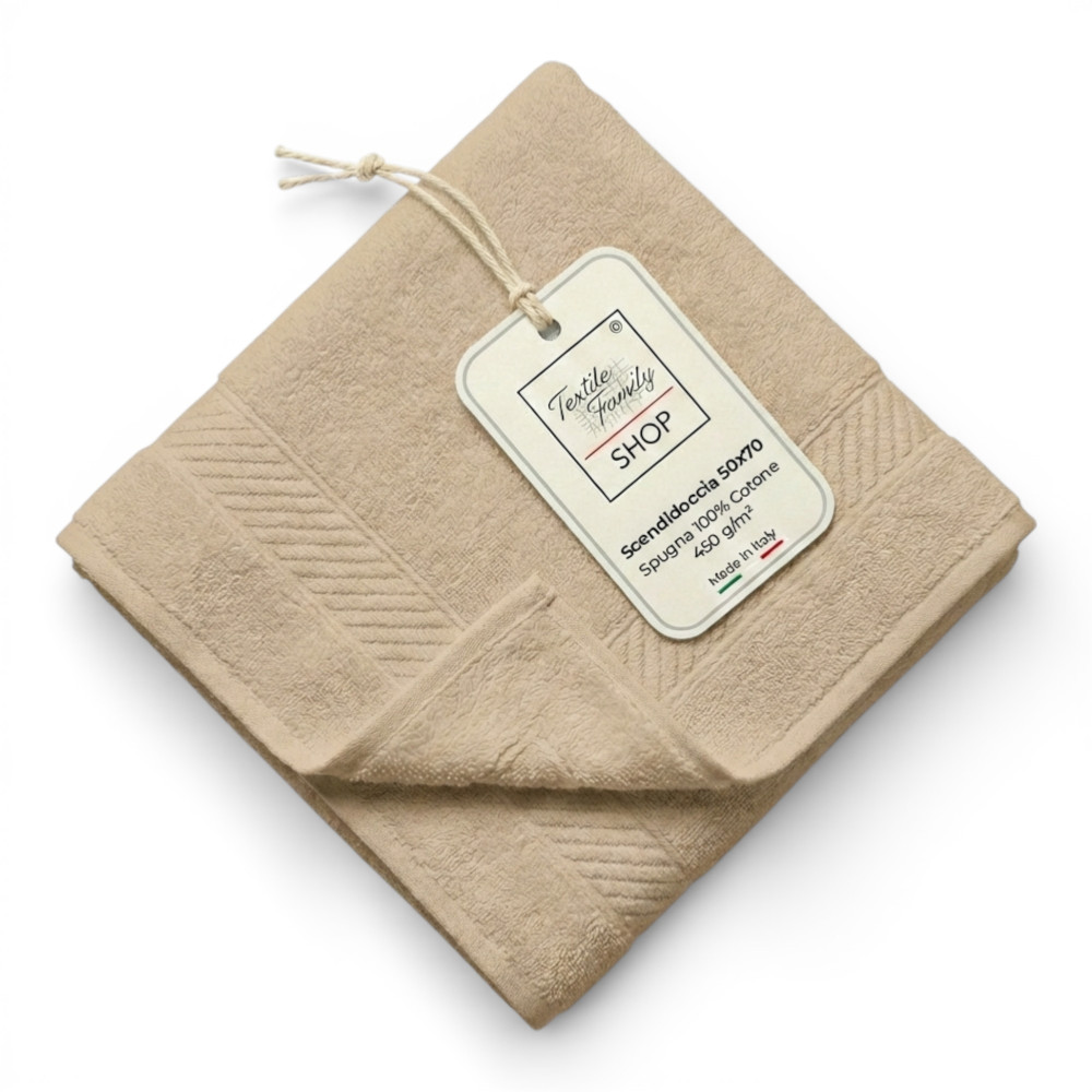 Scendidoccia Bagno Sabbia 50x70 Spugna Cotone 450 g/m² - Tappetino Doccia Made in Italy