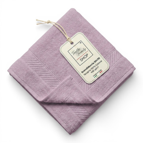 Lilac Bathroom Shower Mat 50x70 Cotton Sponge 450 g/m² - Shower Mat Made in Italy