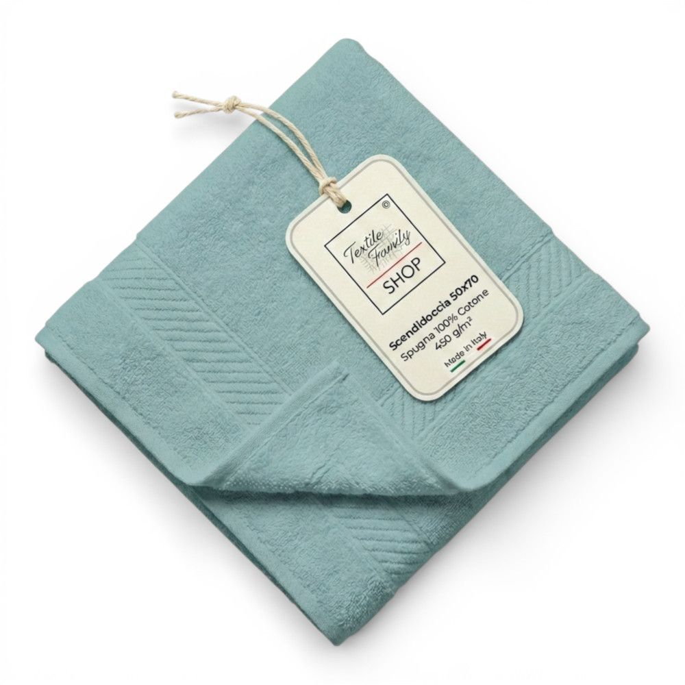 Duschmatte Badewanne Meerwasser 50x70 Baumwollschwamm 450 g/m² – Duschmatte hergestellt in Italien