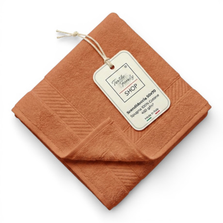 Tapis de douche en terre cuite 50x70 Mousse en coton 450 g/m² - Tapis de douche fabriqué en Italie