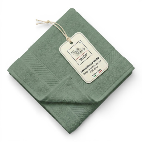 Tapis de douche de bain en asperges 50x70 éponge en coton 450 g/m² - Tapis de douche fabriqué en Italie