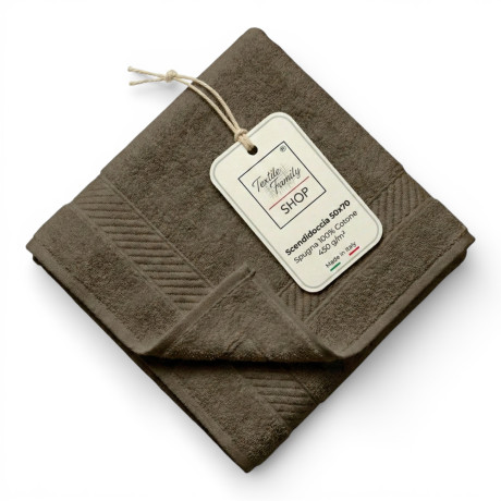 Alfombra de ducha de baño Taupe 50x70 Esponja de algodón 450 g/m² - Esterilla de ducha fabricada en Italia