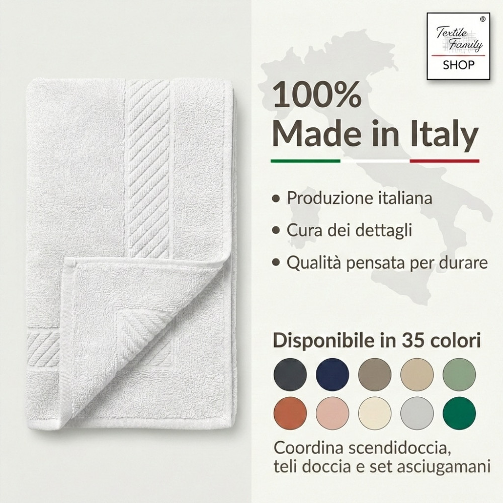 Scendidoccia Bagno Petrolio 50x70 Spugna Cotone 450 g/m² - Tappetino Doccia Made in Italy