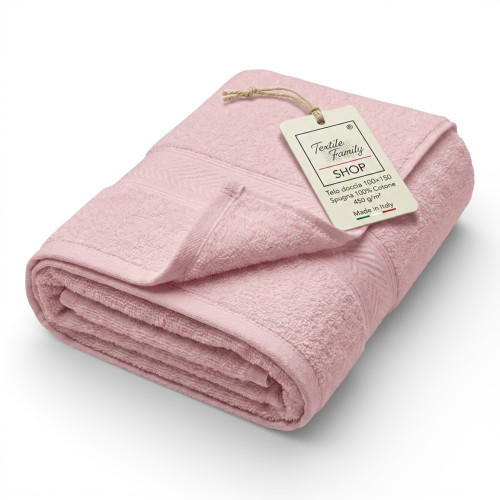 Serviette de douche à encens 100x150 en éponge 100 % coton 450 g/m² fabriquée en Italie