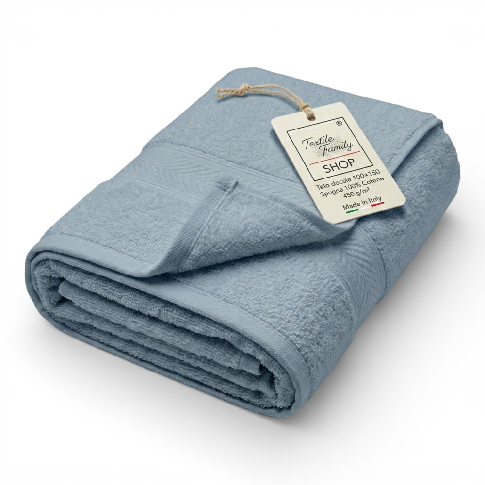 Stahl-Duschtuch 100x150 aus 100% Baumwoll-Terry 450 g/m² Hergestellt in Italien