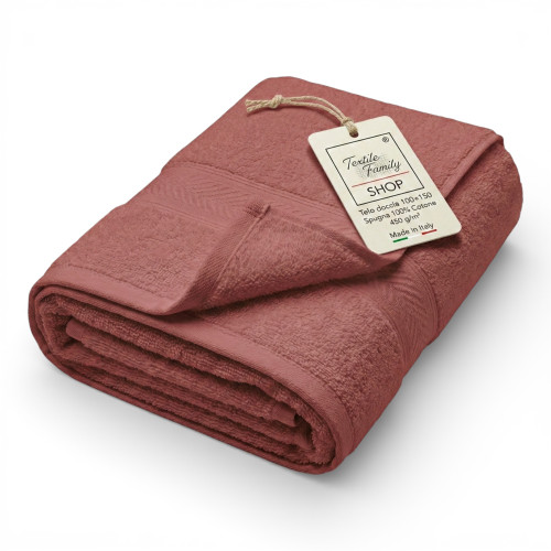 Erdbeer-Duschtuch 100x150 aus 100% Baumwollfröte 450 g/m² Hergestellt in Italien