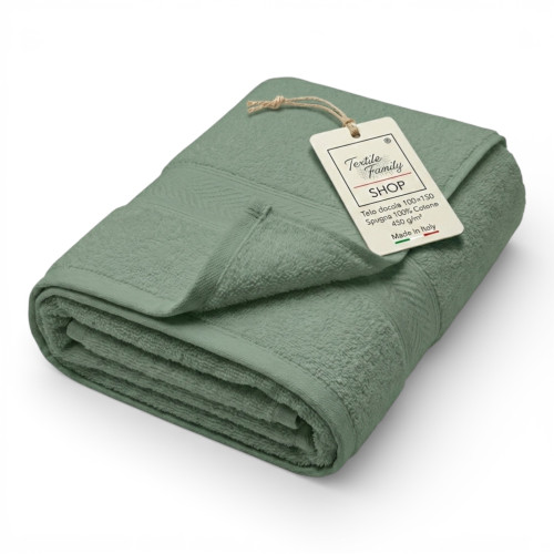 Spargel-Duschtuch 100x150 in 100% Baumwollfröte 450 g/m² Hergestellt in Italien