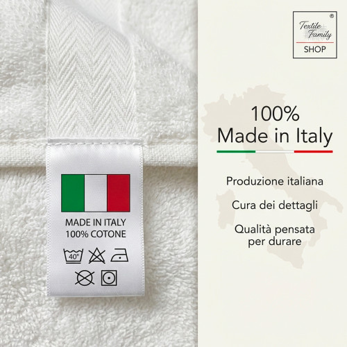 Toalla de ducha Luna 100x150 en 100% algodón Terry 450 g/m² Fabricado en Italia