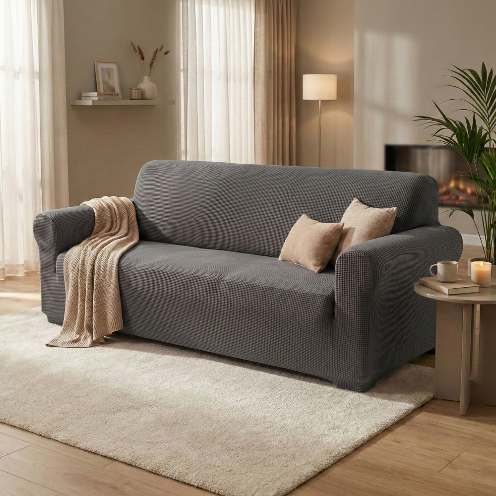 STRETCH SOFA BEZUG ATHEN universal GRAU bi-elastisch