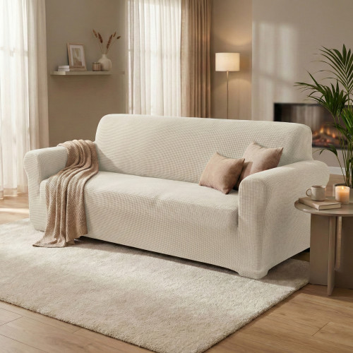 STRETCH SOFA BEZUG ATHEN universal MILK WHITE bi-elastisch
