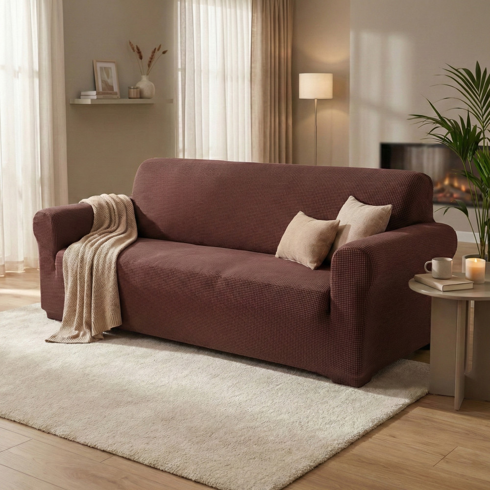 STRETCH SOFA COVER ATHENS universal BROWN bi-elastic