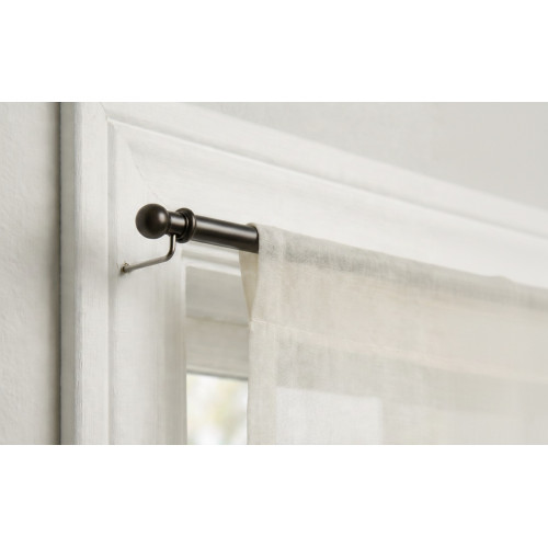 Paire de tiges en tex pour rideau de verre de 7 mm Ø en laiton bronzé satiné, extensible, avec vis, fabriquées en Italie