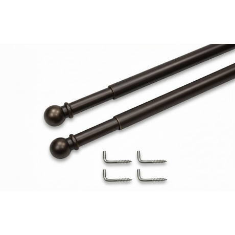 Par de varillas de tex para cortina de cristal de 7 mm en latón bronceado satinado, extensibles, con tornillos, fabricadas en It