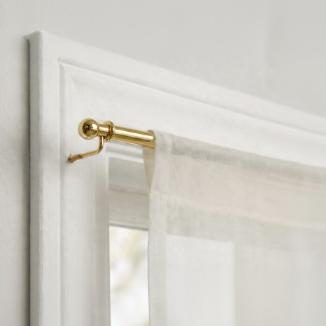 Coppia Astine Tex per Tenda a Vetro Ø7 mm in Ottone Lucido, Estensibili, con Viti, Made in Italy