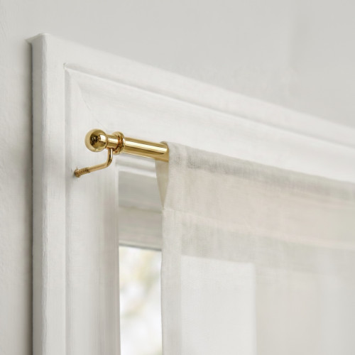 Par de varillas de tex para cortina de cristal de 7 mm de Ø7 mm en latón pulido, extensibles, con tornillos, fabricadas en Itali