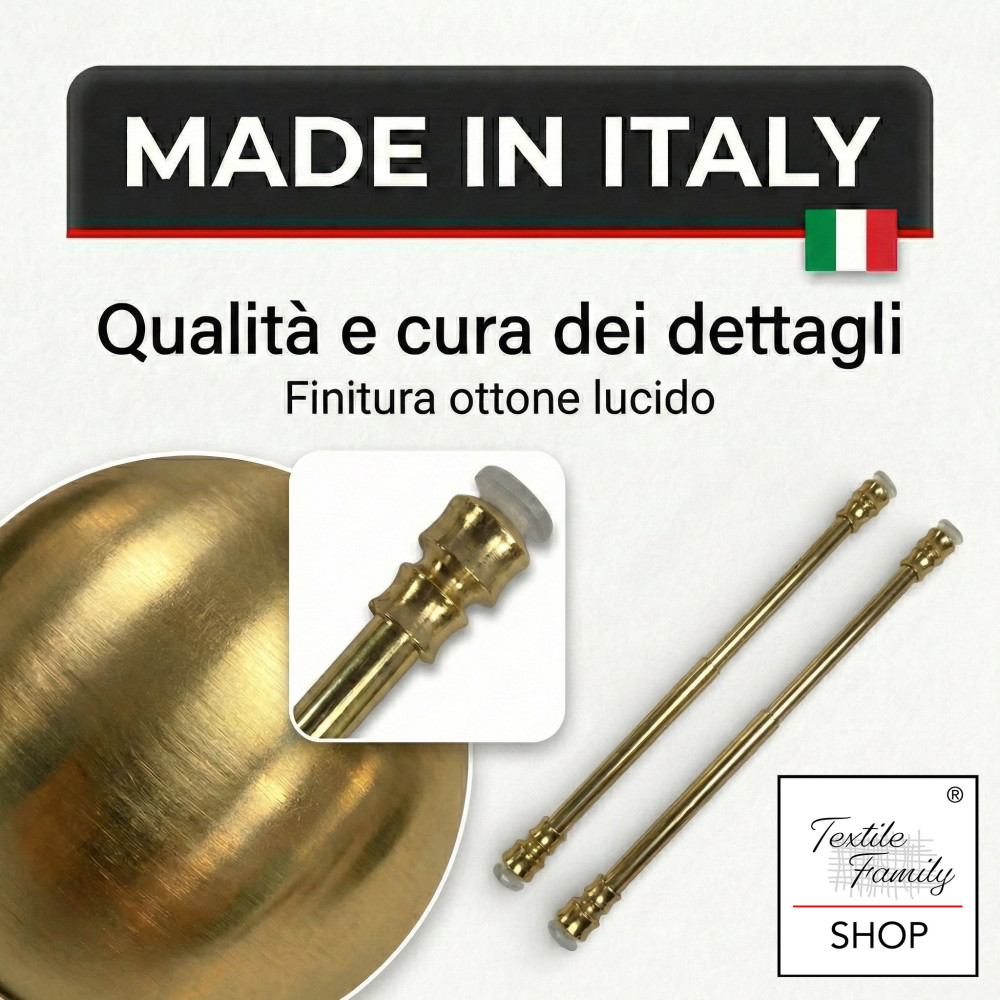 Pair of Tex BRASS SPRING ADJUSTABLE pressure rods For glass curtain