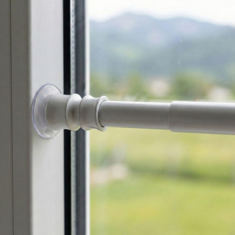 Pair of Tex WHITE ALUMINIUM SPRING adjustable pressure rods For glass blinds