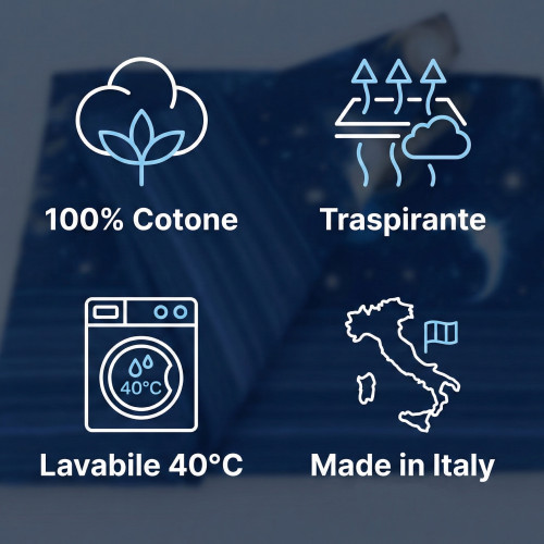 Ensemble de draps Blue Planets Design 100 % coton, ensemble de lit spatial avec dessous et coins H25, fabriqué en Italie