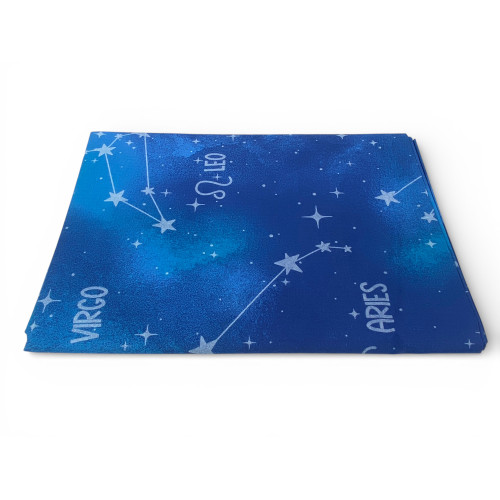 Couverture Blue Zodiac Signs - 100 % coton - Écharpe Gran Charge/housse de canapé polyvalente - Fabriqué en Italie