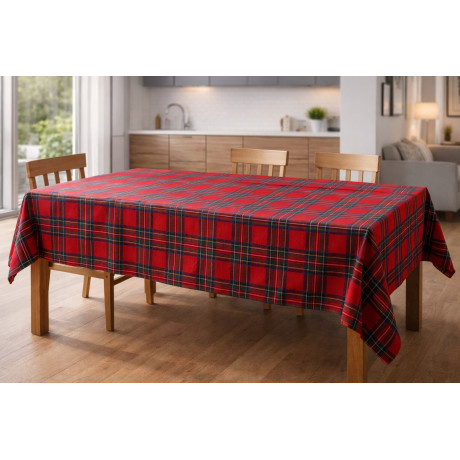 Telo Copritutto Tartan Rosso - 100% Cotone - Gran Foulard Multiuso Copridivano/Copriletto - Made in Italy