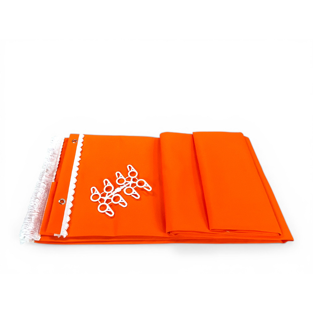 Auvent Vertigo Tex Family fil orange uni 100 % polyester imperméable et résistant à l’eau, œillets teints, frange en acier